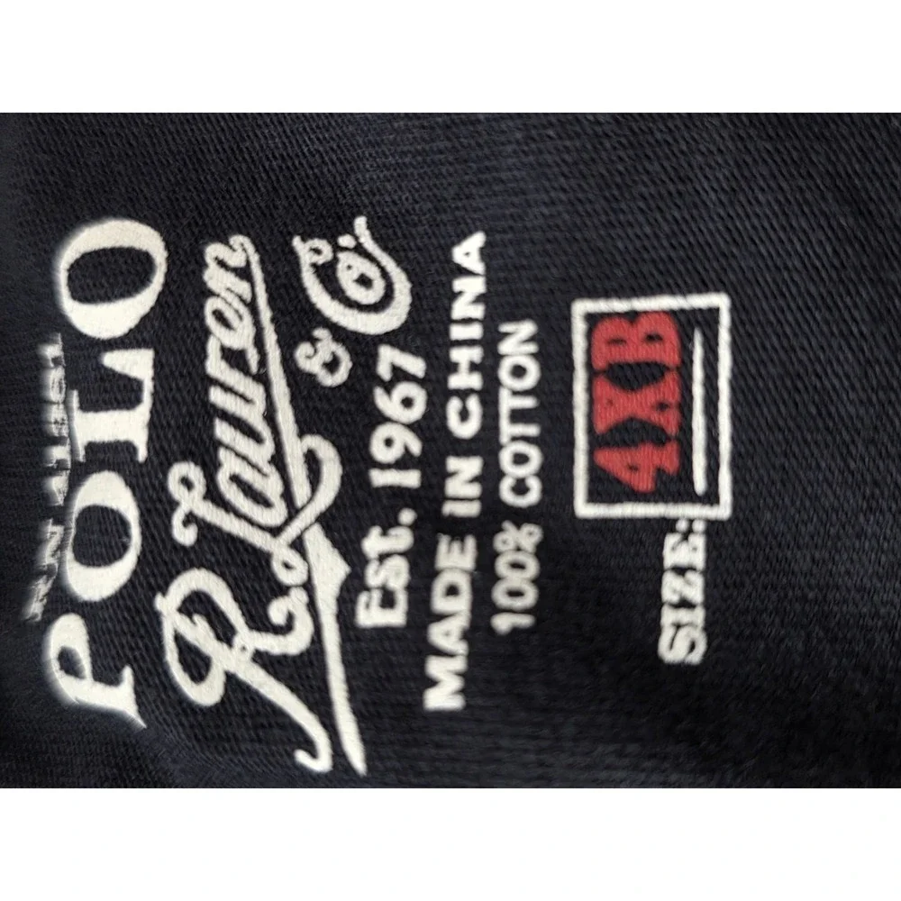 Polo Ralph Lauren Men's Short Sleeve Crew Neck Pocket 4X Navy Cotton Sku89